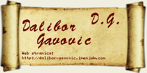 Dalibor Gavović vizit kartica